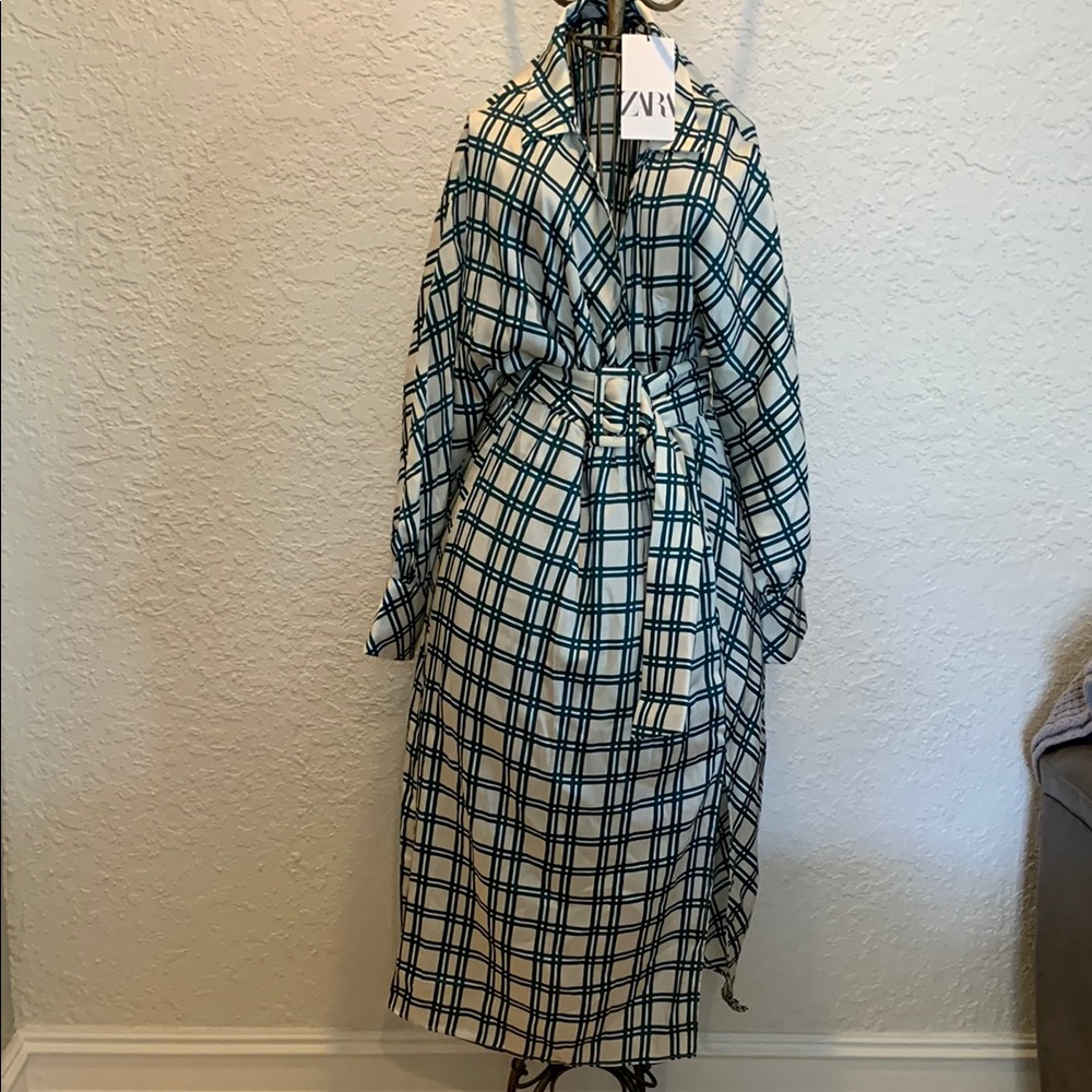🔥ZARA Plaid Belted Classic Dress!